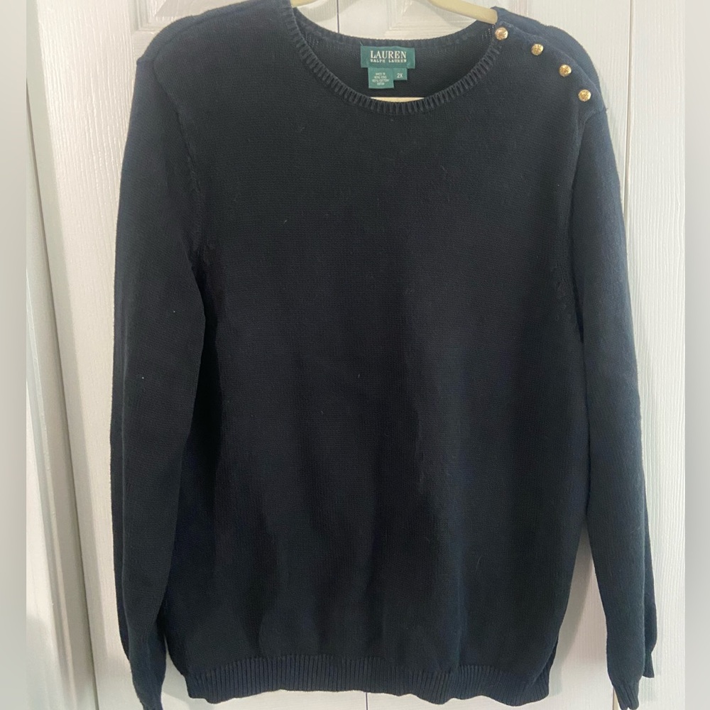 Black Lauren scoop neck sweater